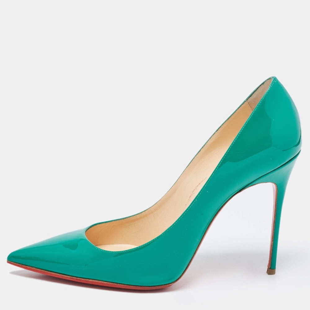 Christian Louboutin Decollete Kate Green Patent Leather 85mm Pump 9.5 US / 39.5